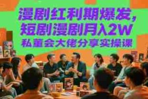 漫剧红利期爆发，短剧漫剧月入2W私董会大佬分享实操课