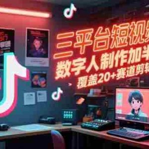 （15265期）三平台短视频实战课，数字人制作加半无人直播，覆盖20+赛道剪辑与运营技巧