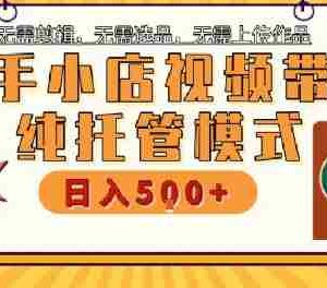 快手小店托管代运营，无需剪辑，无需选品，无需上传作品，全程无需操作，轻松月入5k+【揭秘】