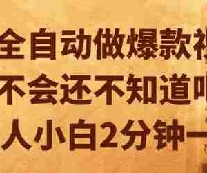 AI全自动做爆款视频，你不会还不知道吧？新人小白2分钟一条【揭秘】