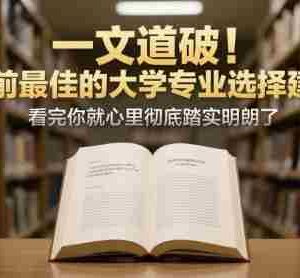 付费文章：一文道破！目前最佳的大学专业选择建议，看完你就心里彻底踏实明朗了