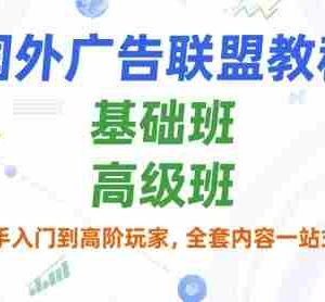 国外广告联盟教程，基础班和高级班，从新手入门到高阶玩家，全套内容一站式搞定