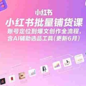 （15279期）小红书批量铺货课，账号定位到爆文创作全流程，含AI辅助选品工具(更新6月)