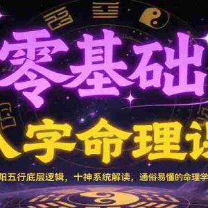 零基础八字命理课：阴阳五行底层逻辑，十神系统解读，通俗易懂的命理学习体系