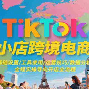 TikTok小店跨境电商，基础设置/工具使用/运营技巧/数据分析，全程实操导向开店全流程