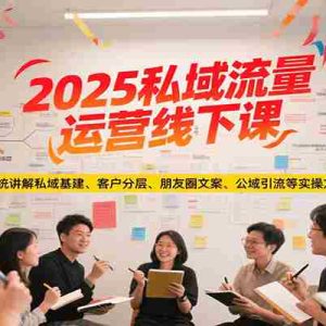 2025私域流量运营线下课，系统讲解私域基建/客户分层/朋友圈文案/公域引流等实操方法
