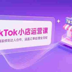 （15290期）TikTok小店运营课，从店铺装修到达人合作，涵盖订单处理全流程