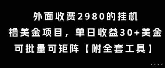 外面收费2980的挂G撸美金项目，单日收益30+美金，可批量可矩阵【揭秘】