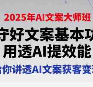 2025年AI文案大师班，守好文案基本功，用透AI提效能，给你讲透AI文案获客变现
