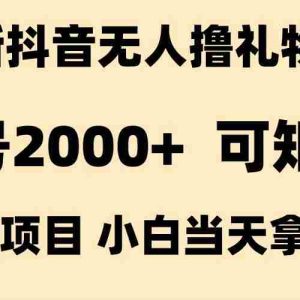 （15311期）抖音无人撸礼物8.0玩法 全新风口   见效果快  全无人  单号当天产出2000+