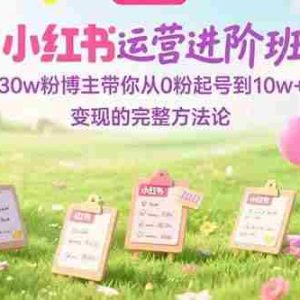 （15318期）小红书运营进阶班：30w粉博主带你从0粉起号到10w+变现的完整方法论