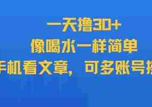 一天撸30+，像喝水一样简单，手机看文章，可多账号操作