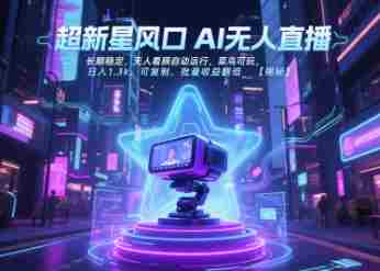 超新星风口无人直播，长期稳定，无人看顾自动运行，菜鸟可玩，日入1.3k，可复制，批量收益翻倍