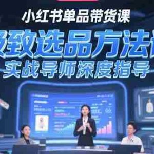 （15324期）小红书单品带货课，极致选品方法论，实战导师深度指导