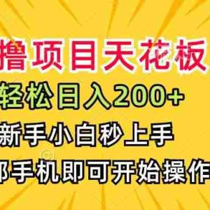 （15341期）0撸项目天花板，日入200+，新手小白秒上手，一部手机即可操作