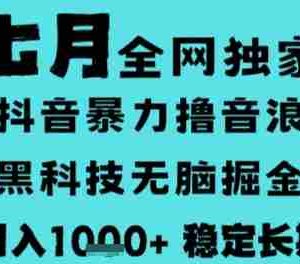 7月最新风口抖音无人直播撸音浪，长期稳定，非短期，全自动运行，低门槛无脑，日入1k+【揭秘】