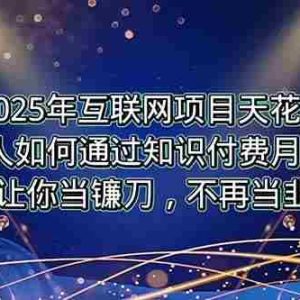 （15354期）2025年互联网项目天花板，普通人如何通过卖项目实现逆风翻盘，月入5W＋！