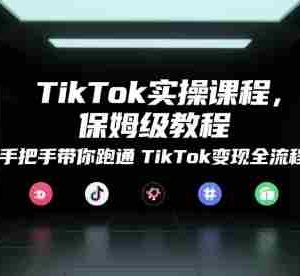 TikTok实操课程，保姆级教程，手把手带你跑通TikTok变现全流程