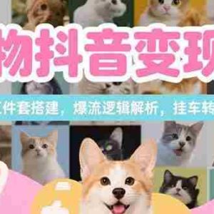 （15379期）宠物抖音变现课，账号五件套搭建，爆流逻辑解析，挂车转化实操