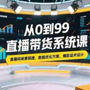 （15362期）从0到99直播带货系统课，直播间场景搭建，数据优化方案，爆款话术设计
