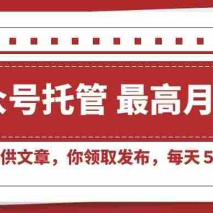 （15391期）【公众号托管 】我提供文章，你领取发布，每天５分钟，最高月入2W+