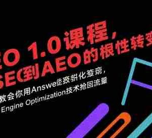 AEO 1.0 课程，从SEO到AE0的基命性转变，手把手教会你用AnswerEngineOptimization技术抢回流量