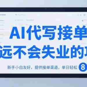 AI代写接单，永远不会失业的项目，新手小白友好，提供接单渠道，单日轻松 8张【揭秘】