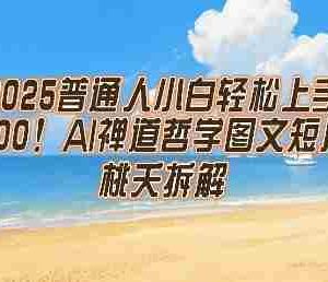 2025普通人小白轻松上手，简单日入5张，AI禅道哲学图文短片轻松搞定
