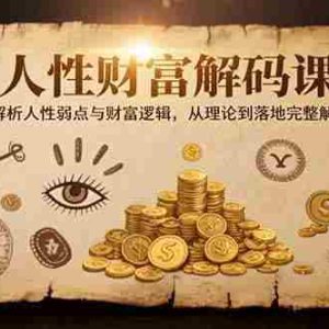 （15434期）人性财富解码课6.0：深度解析人性弱点与财富逻辑，理论到落地完整解决方案