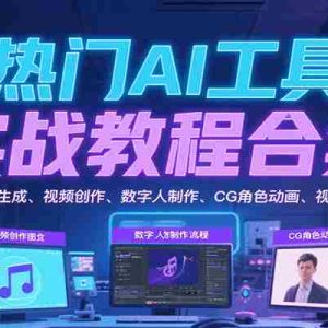 热门AI工具实战教程合集，AI音乐生成、视频创作、数字人制作、CG角色动画、视频编辑等