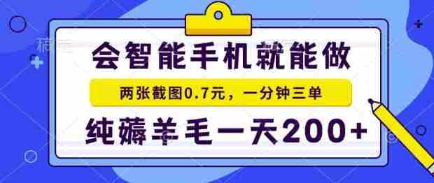 2025年零撸手机项目,二十秒一单,纯薅羊毛,一天200+做就有【揭秘】