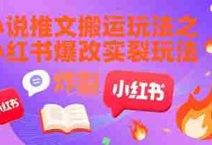 小说推文搬运玩法之小红书，小红书爆改实长炸裂玩法