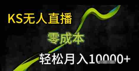 KS无人直播25年最新玩法,只需一部手机,轻松月入1W+【揭秘】
