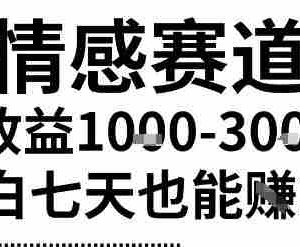 2025最新风口情感无脑暴力掘金项目，新人操作一周挣了2W，长期稳定小白可做【揭秘】