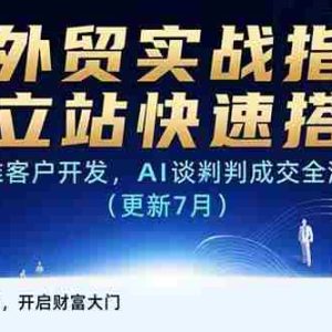 （15493期）AI+外贸实战指南：独立站快速搭建,精准客户开发,AI谈判成交全流程(更新…
