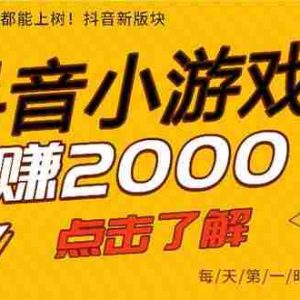 （15529期）抖音小游戏，一部手机日入300+，2025风口项目
