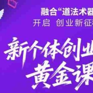 新个体创业黄金课：道法术器四维抢占2025红利