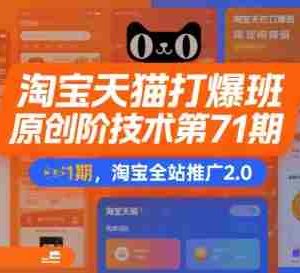 淘宝天猫打爆班原创高阶技术第71期，淘宝全站推广2.0
