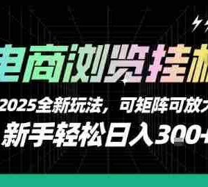 电商浏览挂G，2025全新玩法，新手轻松日入3张+可矩阵可放大【揭秘】