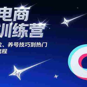 抖音电商实战训练营，涵盖从账号定位、养号技巧到热门内容创作的全流程