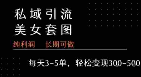 私域卖套图每天3-5单   每单利润99-2张+