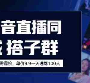 抖音直播同城搭子群，0粉无需露脸，单价19.9，一天进群100人