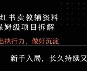 小红书卖小学教辅资料  保姆级项目拆解  1次课程彻底讲清楚!