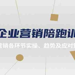 中小企业营销陪跑训练营，深入讲解营销各环节实操、趋势及应对策略等内容