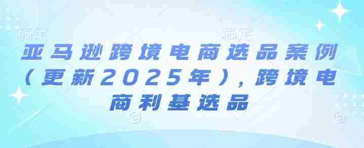 亚马逊跨境电商选品案例(更新2025年7月),跨境电商利基选品