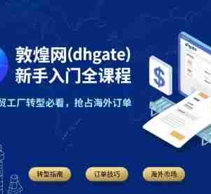 敦煌网(dhgate)新手入门全课程，B端外贸工厂转型必看，抢占海外订单