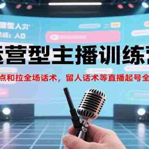 运营型主播训练营，点对点和拉全场话术，留人话术等直播起号全流程（更新7月）