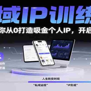 全域IP训练营，手把手教你从0打造吸金个人IP，开启第二人生！