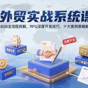 （15562期）外贸实战系统课：B2B全流程拆解，RFQ深度开发技巧，十大案例策略解析