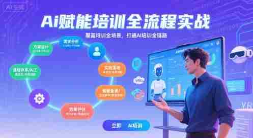 AI赋能培训全流程实站,覆盖培训全场景,打通 Al培训全链路